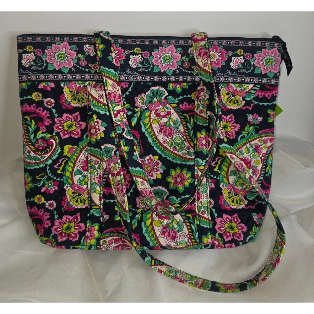 Vera Bradley Petal Paisley Villager Tote Bag and Pouch Set 14557-154 NWT